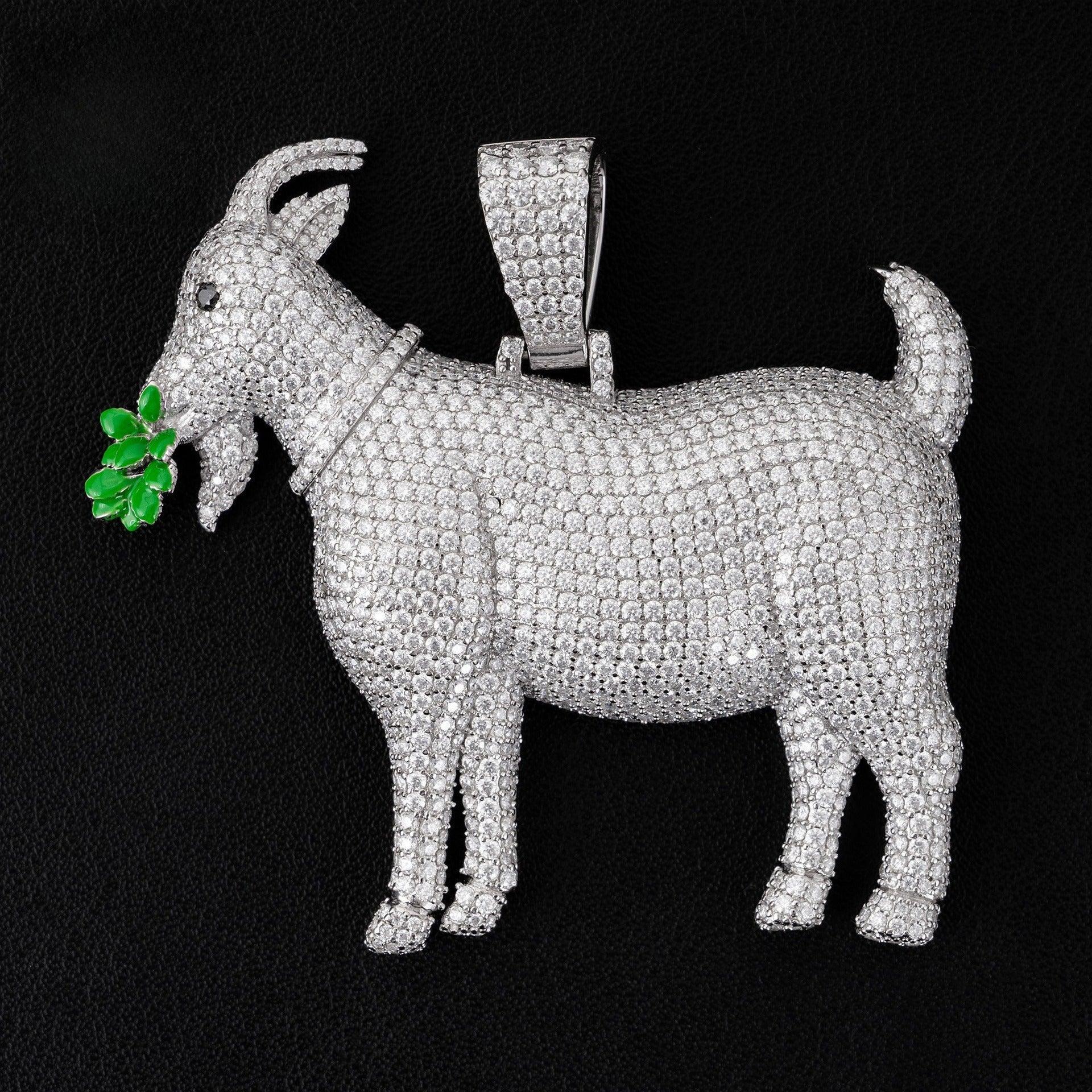 Unique Lamb Hip-Hop Pendant – S925 Silver D Color Moissanite Jewelry - CaratixJewelry